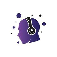logotipo da tecnologia de fone de ouvido vetor