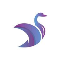 logotipo moderno do animal cisne vetor