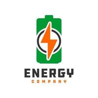 logotipo de economia de energia da bateria verde vetor