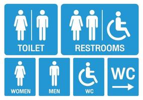 sinais de banheiro. definir o vetor de ilustração de sinais de banheiro.