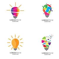 lâmpada colorida logo designs conceito criativo ícone símbolo tecnologia logo bulbo logo designs vetor