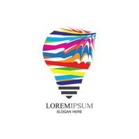 lâmpada colorida logo designs conceito criativo ícone símbolo tecnologia logo bulbo logo designs vetor