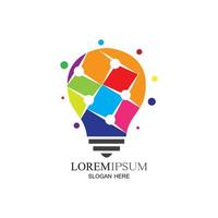 lâmpada colorida logo designs conceito criativo ícone símbolo tecnologia logo bulbo logo designs vetor