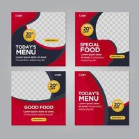 restaurante comida mídia social banner post modelo de design vetor