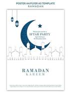 pôster ramadan kareem com mesquita e vetor sem lanterna