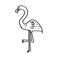 flamingo desenhado à mão ilustração em estilo infantil vetor