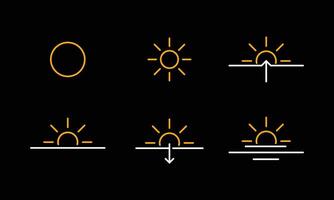 ícones ensolarados para previsão do tempo vetor