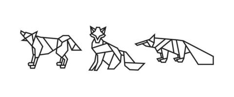 ilustrações de animais selvagens em estilo origami vetor