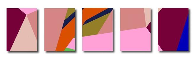 conjunto abstrato de fundos com triângulos caóticos coloridos, polígonos. cartazes geométricos, capas. vetor