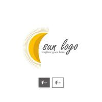 elemento de vetor do logotipo do sol, estilo simples