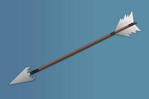 3D realista antigo arco de madeira flecha caça guerra arma gradiente vetor