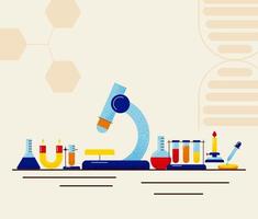 ícones de laboratório de DNA vetor