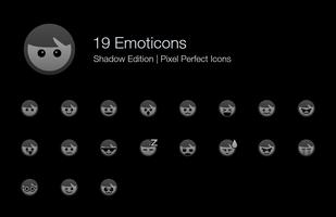 Emoticons Emoji Pixel Perfect Icons Edição de Sombra. vetor