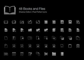 Livros e Arquivos Pixel Perfect Icons Shadow Edition. vetor