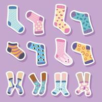 doze ícones de meias engraçadas