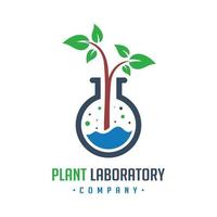 projeto de logotipo do laboratório de pesquisa de plantas vetor