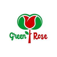 designs de logotipo de rosas e folhas vetor