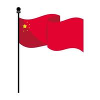 bandeira da china no mastro vetor