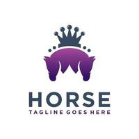 design do logotipo da cabeça de cavalo do rei vetor