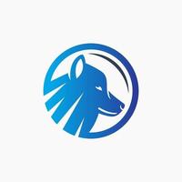 logotipo moderno do animal lobo da floresta vetor