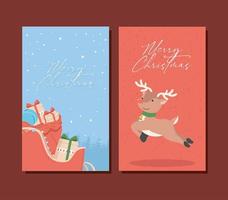 cartões de feliz natal vetor