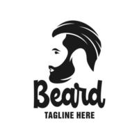 design de logotipo para cuidados com a barba masculina vetor