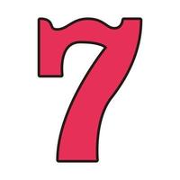 ícone de figura isolada de sete números
