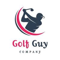 design de logotipo de esportes de golfe masculinos vetor
