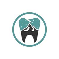 logotipo moderno de saúde bucal na montanha vetor