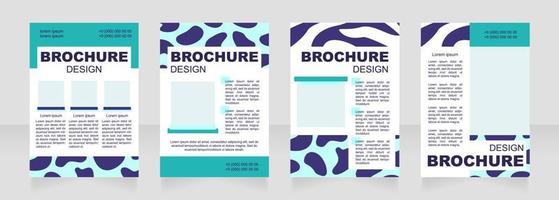 design de layout de brochura em branco em azul jaguar e zebra vetor