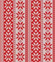 enfeite de padrão sem emenda de Natal na textura de malha de lã. ilustração vetorial na cor vermelha vetor