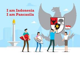 símbolo indonésio, garuda pancasila vetor