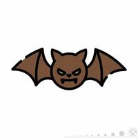 ícone de morcego flat line.eps vetor