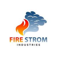 logotipo de vetor de tempestade de fogo