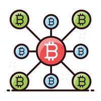 rede bitcoin em moeda digital vetor