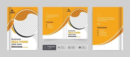 página de capa do folheto do resumo da cor amarela ou relatório anual capa do livro perfil empresarial modelo de design elegante tema moderno vetor