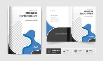 brochura de negócios modelo de capa de design colorido criativo moderno bi dobra brochura apresentação corporativa tema abstrato uso para múltiplos propósitos vetor
