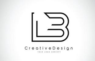 Projeto do logotipo da letra lb lb nas cores pretas. vetor