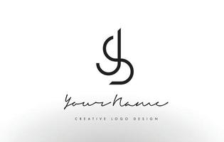 design de logotipo de letras js slim. conceito criativo simples letra preta. vetor