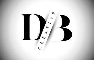 logotipo de carta db db com corte de sombra criativo e design de texto sobreposto. vetor