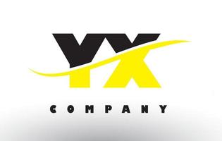 logotipo da letra yx yx preto e amarelo com swoosh. vetor