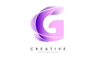 letra g design de logotipo com textura acetinada e aparência fluida. vetor