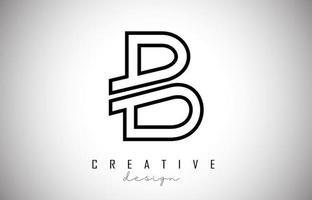 b carta logo monograma vector design. ícone de letra b criativo com linhas pretas