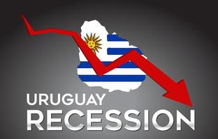 mapa do conceito criativo da crise econômica da recessão do Uruguai com a seta do crash econômico. vetor