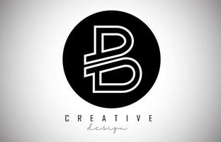 b letra logo monograma vector design. ícone da letra b criativo no círculo preto