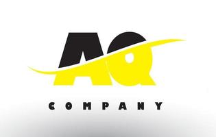 logotipo da letra aq aq preto e amarelo com swoosh. vetor