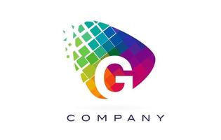 letra g design do logotipo do arco-íris colorido. vetor