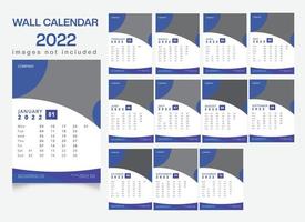 design moderno de calendário de parede 2022 vetor