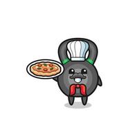 personagem kettlebell como mascote do chef italiano vetor