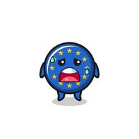 o desenho animado de fadiga da bandeira do euro vetor